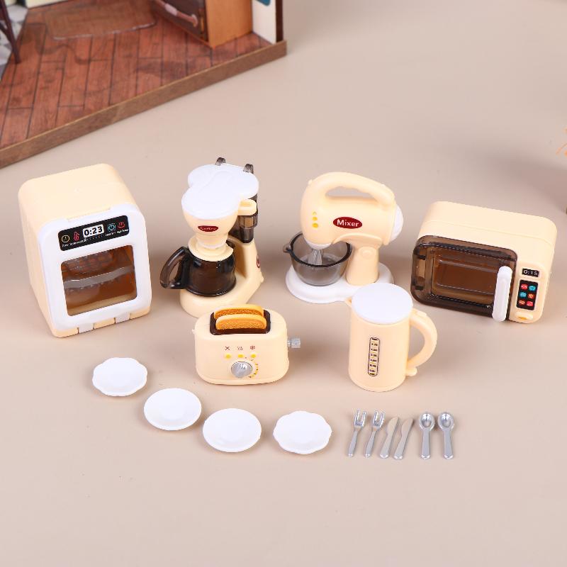 Kids Toys Play Egg - 1 ชุด 1 12 เครื่องใช้ไฟฟ้าในบ้านตุ๊กตาเครื่องชงกาแฟเครื่องตีไข่ชุดของเล่นครัวขนาดเล็กสำหรับเด็กตกแต่งห้องปาร์ตี้เล่น
