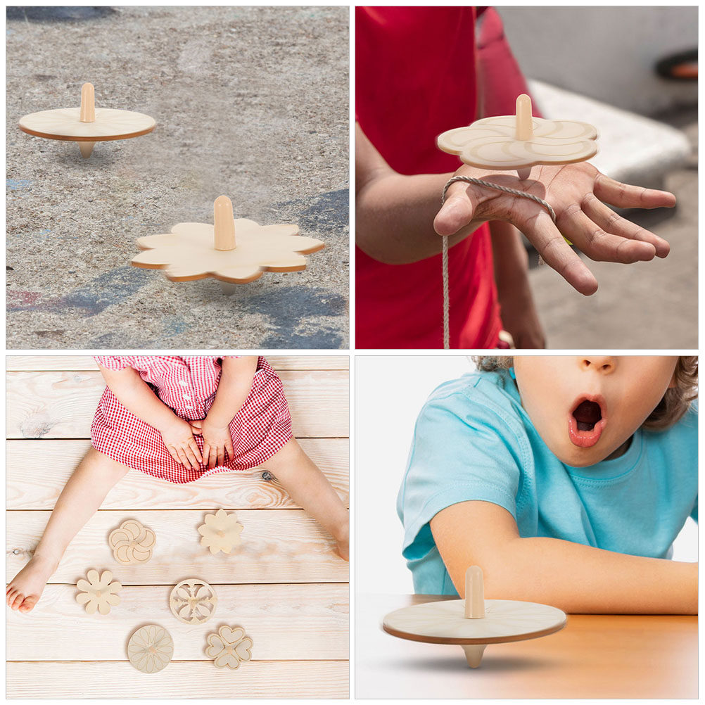 Spin Top Gyro Toy - ชุดของเล่นไม้หมุน 24 ชิ้น สำหรับเด็ก งาน DIY