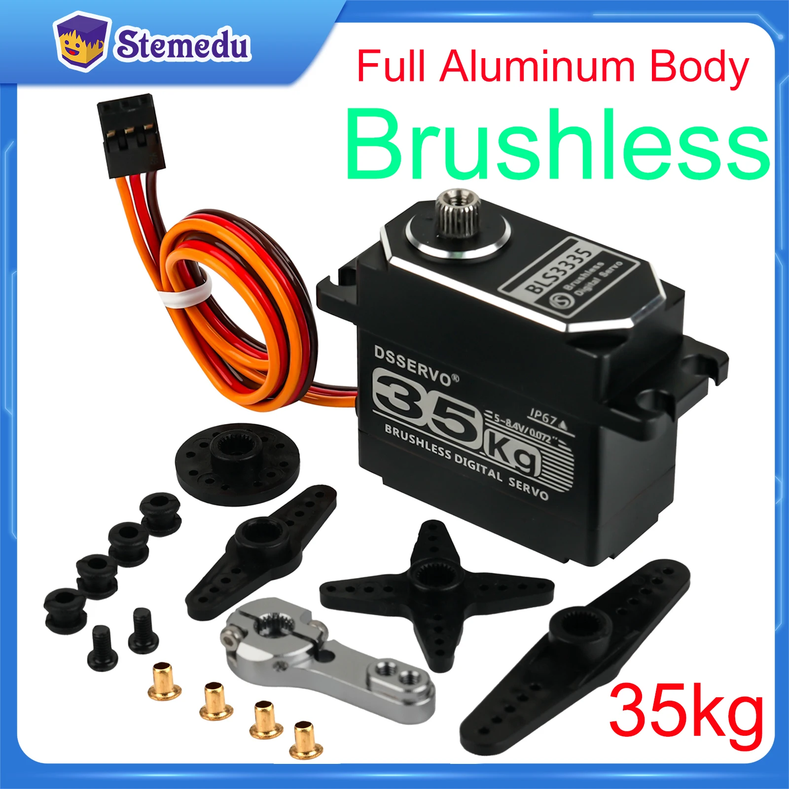 Kids Toys Remote Car - 35KG BLS3335 เซอร์โวมอเตอร์ดิจิตอลความเร็วสูง Brushless โลหะทั้งหมด 180/270/360