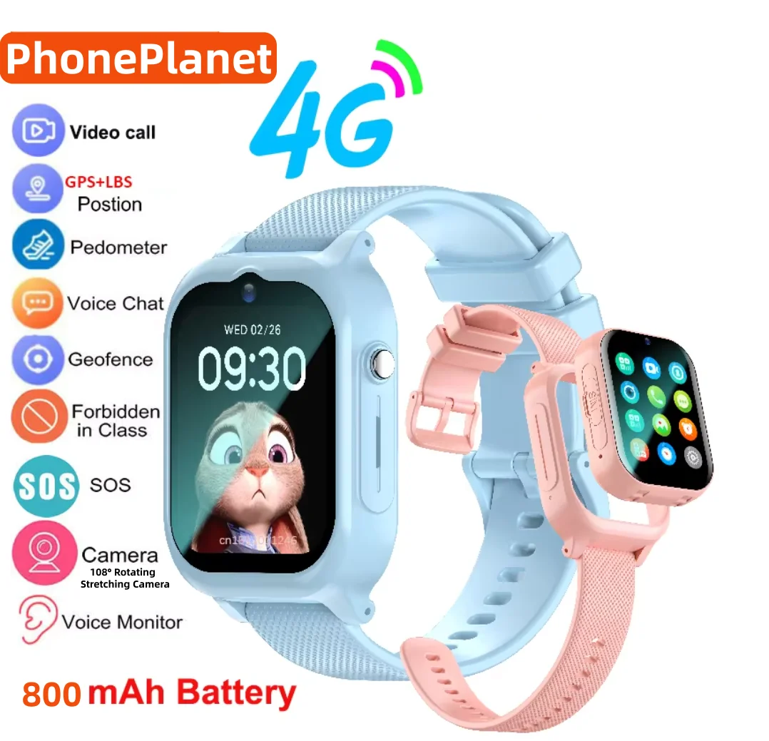 Kids Toys Youtube - นาฬิกาสมาร์ทวอทช์เด็ก 4G พร้อม GPS SOS วิดีโอคอล