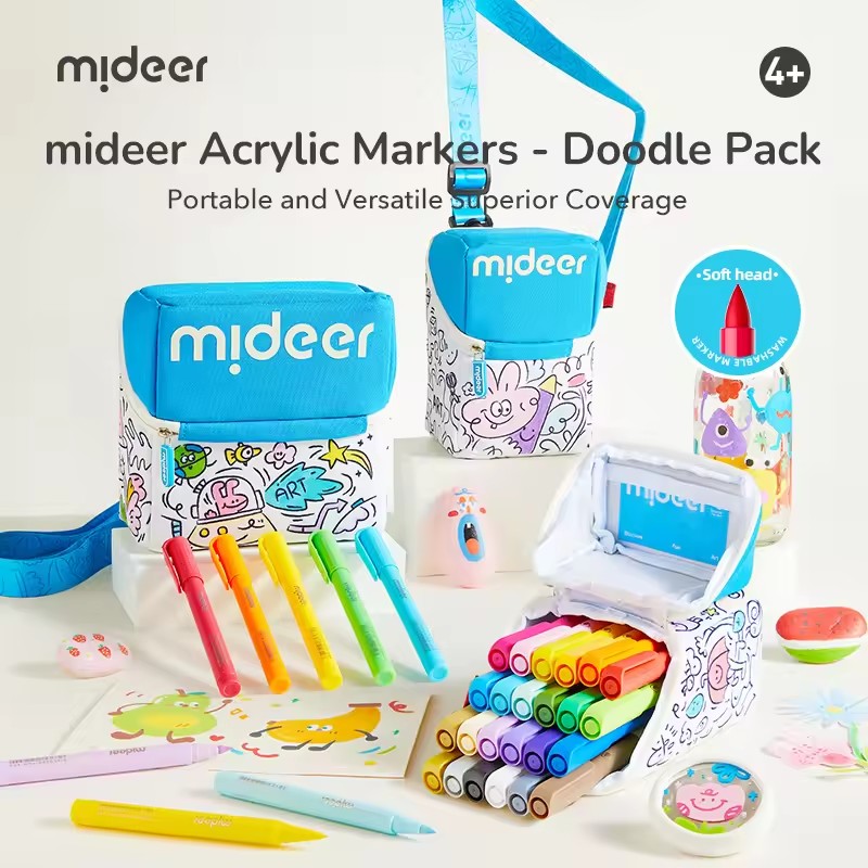 Kids Toys Drawing Easy - ปากกาอะคริลิค Mideer ชุดกราฟฟิตี สีสด ติดทนนาน ไม่มีกลิ่น