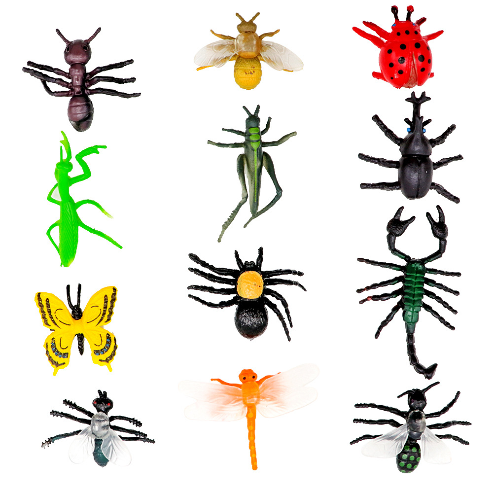 12 ชิ้นจำลองตลกแมลงของเล่นแมงม - Kids Quirky Toys บทวิจารณ์และราคา