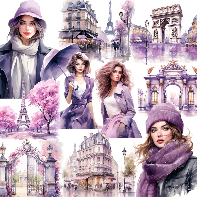 สติกเกอร์ปารีสสีม่วงสำหรับงานฝ - Kids Toys Paris บทวิจารณ์และราคา